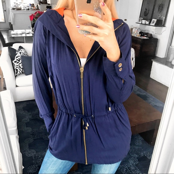 💙 MICHAEL KORS BASICS TRUE NAVY HOODIE JACKET! - Picture 3 of 16